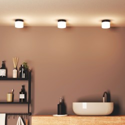 Plafón CONGO con difusor acrílico y acabado negro. Ø10cm.LED 6W|Sulion