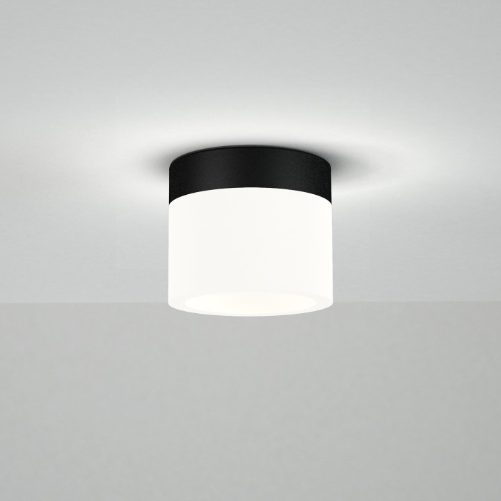 Plafón CONGO con difusor acrílico y acabado negro. Ø10cm.LED 6W|Sulion
