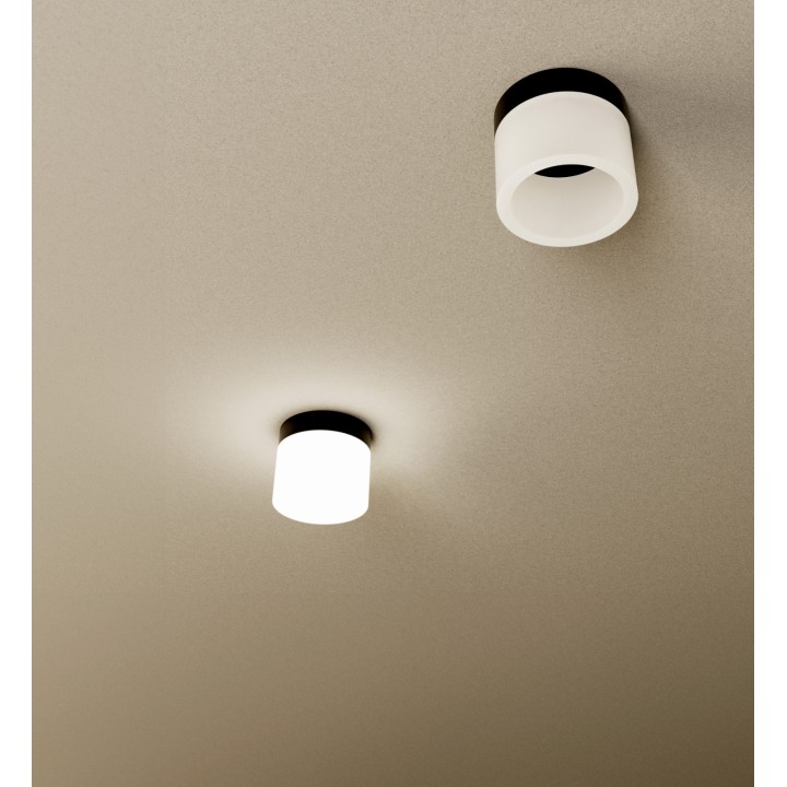 Plafón CONGO con difusor acrílico y acabado negro. Ø10cm.LED 6W|Sulion