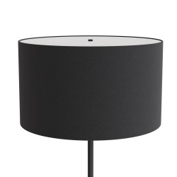 Lámpara de pie BASIC STYLO. Metal negro arenado y textil 25x25x150cm