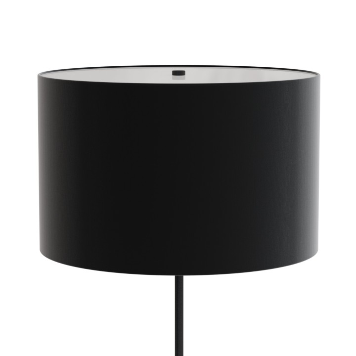 Sobremesa BASIC STYLO.Metal negro y pantalla textil negra.1xE27|Sulion