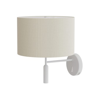 Aplique BASIC STYLO. Metal blanco y pantalla natural.| Sulion