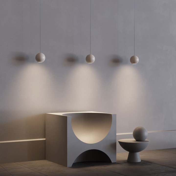 Lámpara de techo DOTY. Hormigón blanco. 1xGU10 | Sulion