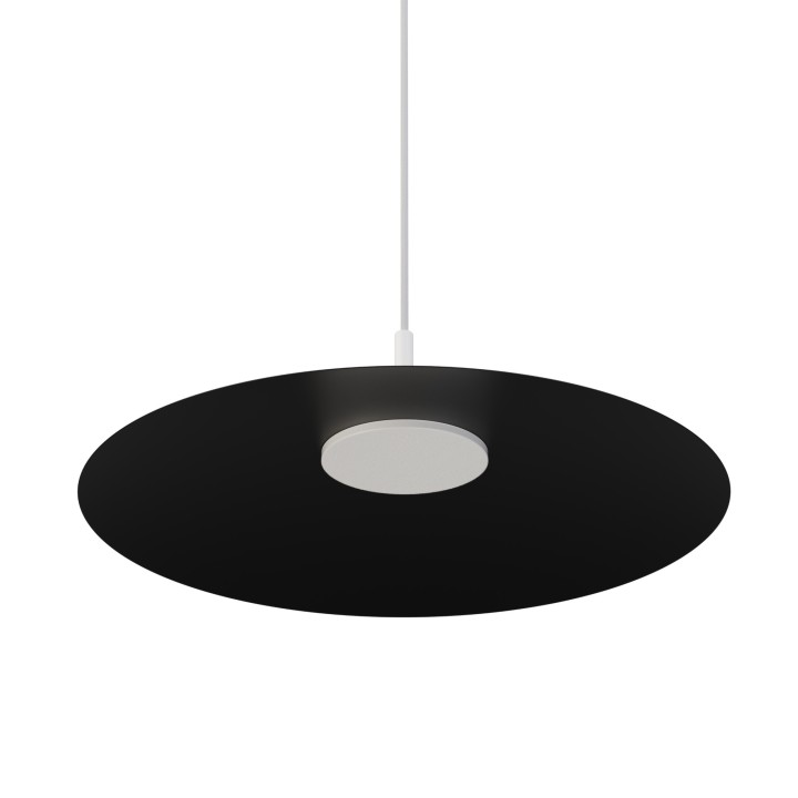 Lámpara de techo CARMEN. Metal plano acabado negro y módulo blanco. 9W