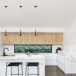 Lámpara de techo MUSA. Metal acabado negro arenado. LED 7W|Sulion