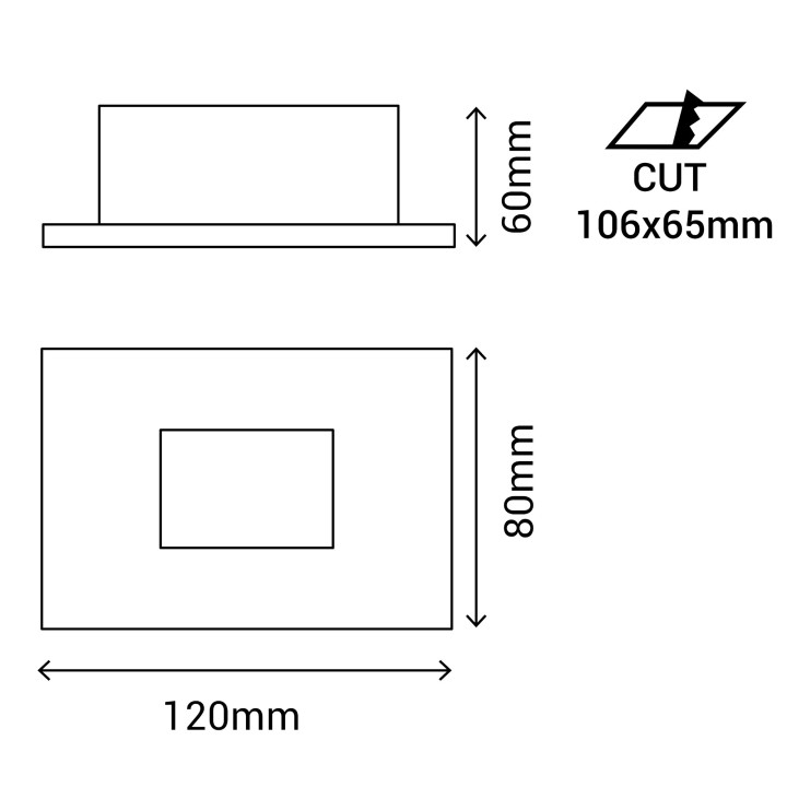 Aplique rectangular KAMAL LED 1,5W blanco mate 4000K IP65 | Sulion