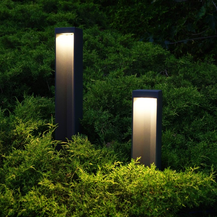 Baliza rectangular DARY LED 10W gris antracita, 45cm alto | Sulion