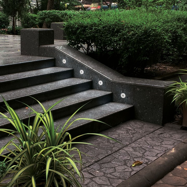 Empotrale pared ARIS LED 2W redondo aluminio con IP65 y 3000K | Sulion