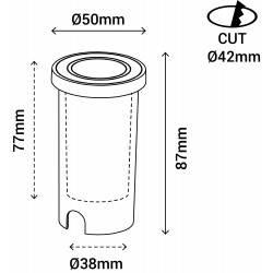 Empotrale pared ARIS LED 2W redondo aluminio con IP65 y 3000K | Sulion