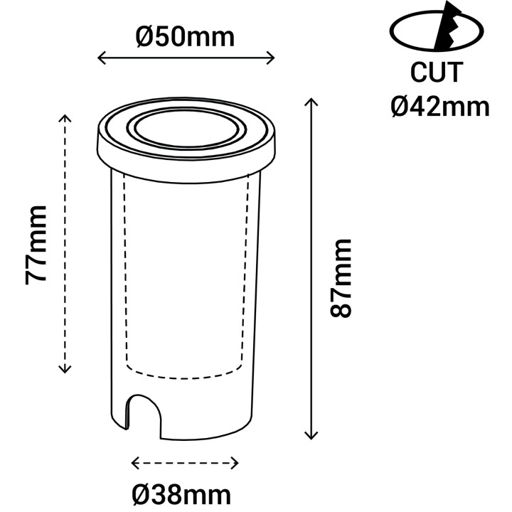Empotrale pared ARIS LED 2W redondo aluminio con IP65 y 3000K | Sulion