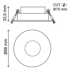 Aro redondo blanco hundido aluminio para ARUMFIX | Sulion
