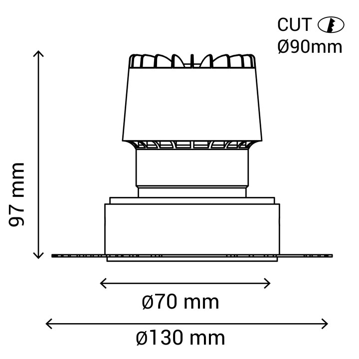 Empotrable DOTFIX LED 15W 3CCT switch, enrasable y lente 15° | Sulion