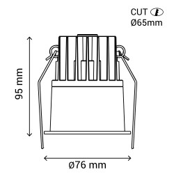 Empotrable DOTFIX LED 15W, 3CCT switch, blanco mate y 36° | Sulion