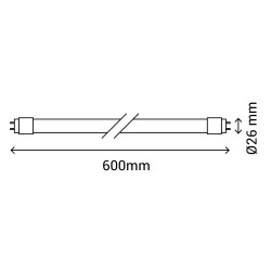 Tubo KORU LED 9W de vidrio en blanco brillo 4000K | Sulion