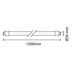 Tubo KORU LED 24W de vidrio en blanco brillo 4000K | Sulion