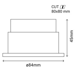 Aro cuadrado VISIO para Módulo COB LED 11W en ABS | Sulion