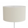 Lámpara de pie BASIC STYLO. Metal blanco arenado y textil natural 25x25x150cm