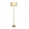 Lámpara de pie BASIC STYLO. Metal latón satinado y textil 25x25x150cm