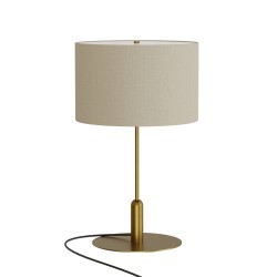 Sobremesa BASIC STYLO.Metal latón y pantalla natural.1xE27|Sulion