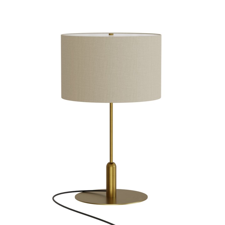 Sobremesa BASIC STYLO.Metal latón y pantalla natural.1xE27|Sulion