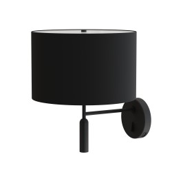 Aplique BASIC STYLO. Metal negro y pantalla negra.| Sulion