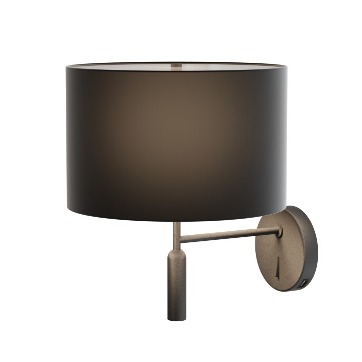 Aplique BASIC STYLO. Metal negro y pantalla negra.| Sulion