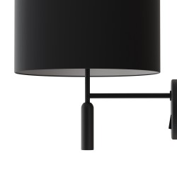 Aplique BASIC STYLO. Metal negro y pantalla negra.| Sulion