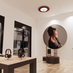 Ventilador de techo foNOabsorbente FONO con luz burdeos  - Sulion