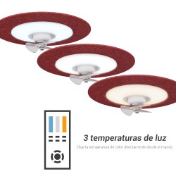 Ventilador de techo foNOabsorbente FONO con luz burdeos  - Sulion