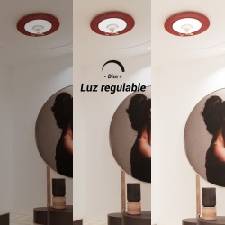 Ventilador de techo foNOabsorbente FONO con luz burdeos  - Sulion