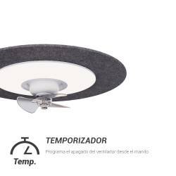 Ventilador de techo foNOabsorbente FONO con luz gris  - Sulion