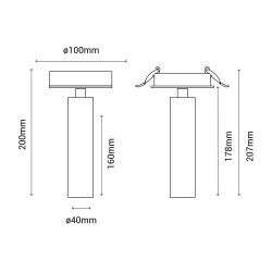 Semiplafón SIENA en acabado bronce. 1xGU10. 10x10x23.8 cm|Sulion