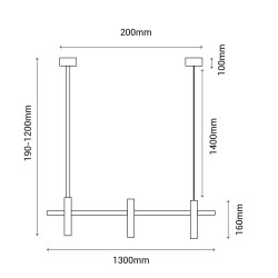Lineal SIENA en acabado bronce.3xGU10.1300x40x190-1200 cm|Sulion