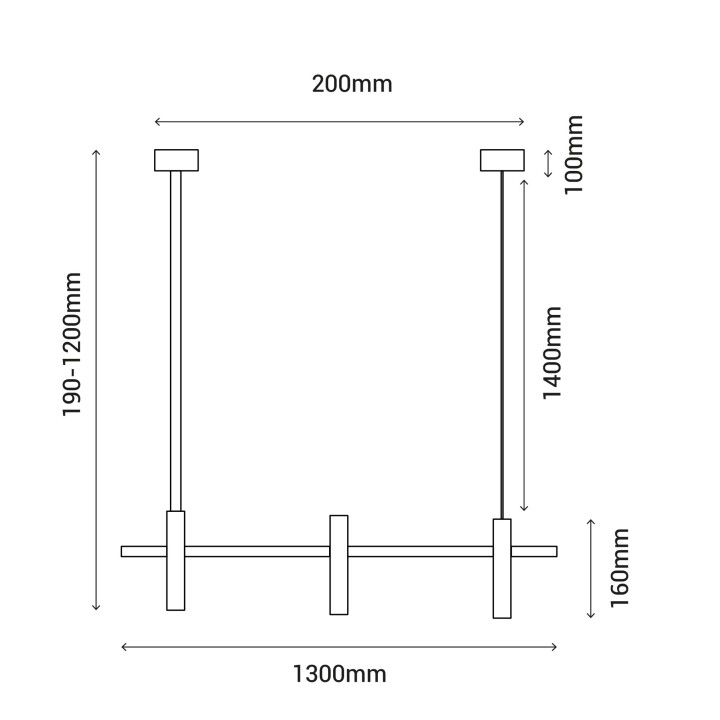 Lineal SIENA en acabado bronce.3xGU10.1300x40x190-1200 cm|Sulion