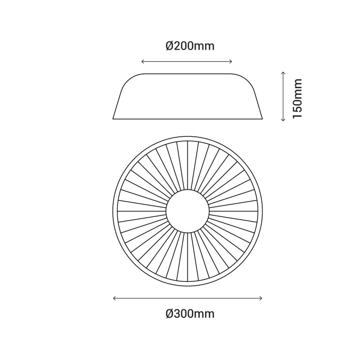 Plafón  VICTORIA en acabado blanco.LED 16W 3CCT 2700K. Ø 30cm |Sulion