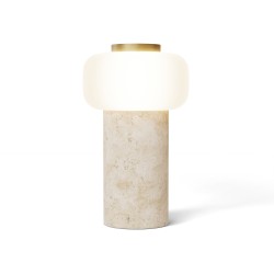 Sobremesa portátil MIMO VITA.Travertino beige.LED.13x13x22 cm | Sulion