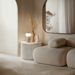 Sobremesa portátil MIMO VITA.Travertino beige.LED.13x13x22 cm | Sulion