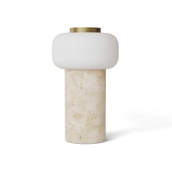 Sobremesa portátil MIMO VITA.Travertino beige.LED.13x13x22 cm | Sulion