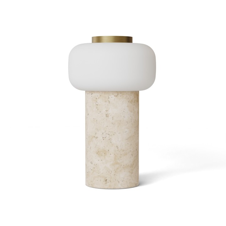 Sobremesa portátil MIMO VITA.Travertino beige.LED.13x13x22 cm | Sulion