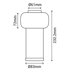Sobremesa portátil MIMO VITA.Travertino beige.LED.13x13x22 cm | Sulion