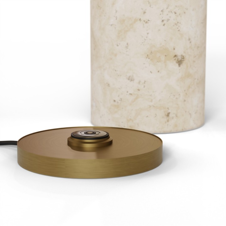 Sobremesa portátil MIMO VITA.Travertino beige.LED.13x13x22 cm | Sulion