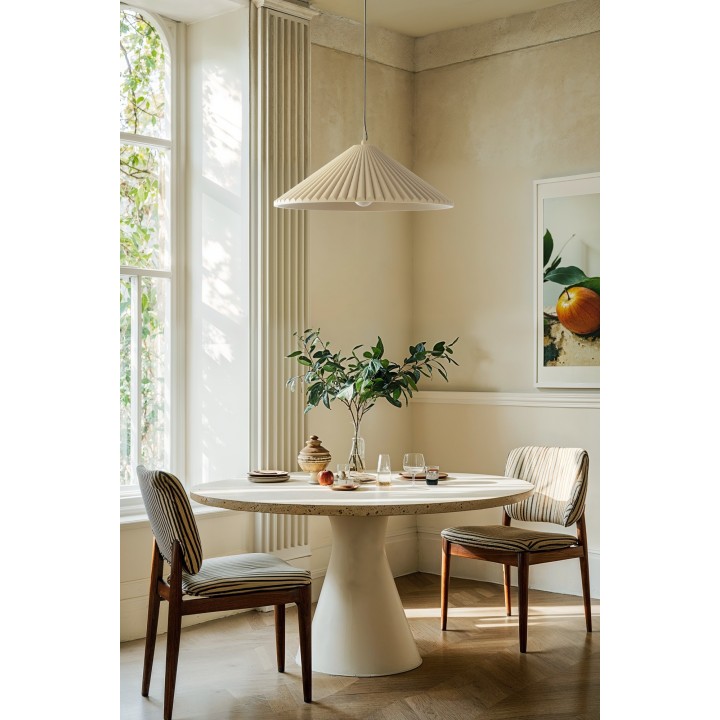 Lámpara de techo ELENA.Pantalla yeso color beige Ø 50cm.1xE27|Sulion