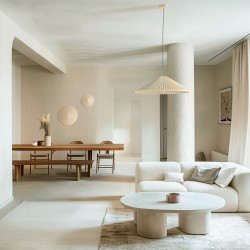 Aplique ELENA.Yeso de color beige. LED 12W 2700k. Ø 50cm|Sulion