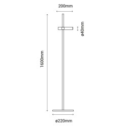 Lámpara de pie SIENA acabado latón envejecido1xGU10.22x22x160cm|Sulion