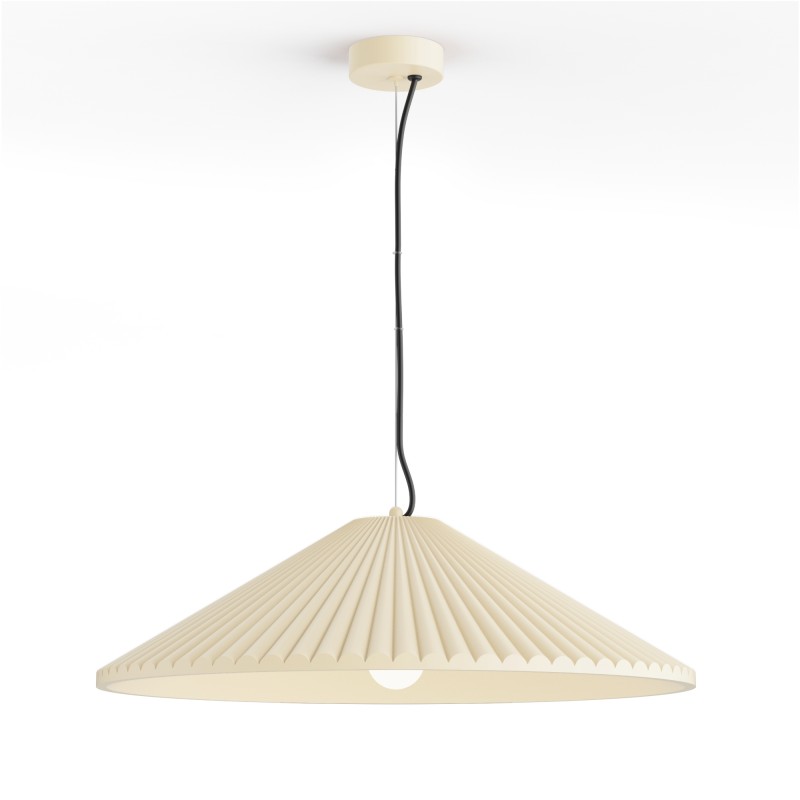 Lámpara de techo ELENA.Pantalla yeso color beige Ø 60cm.1xE27|Sulion