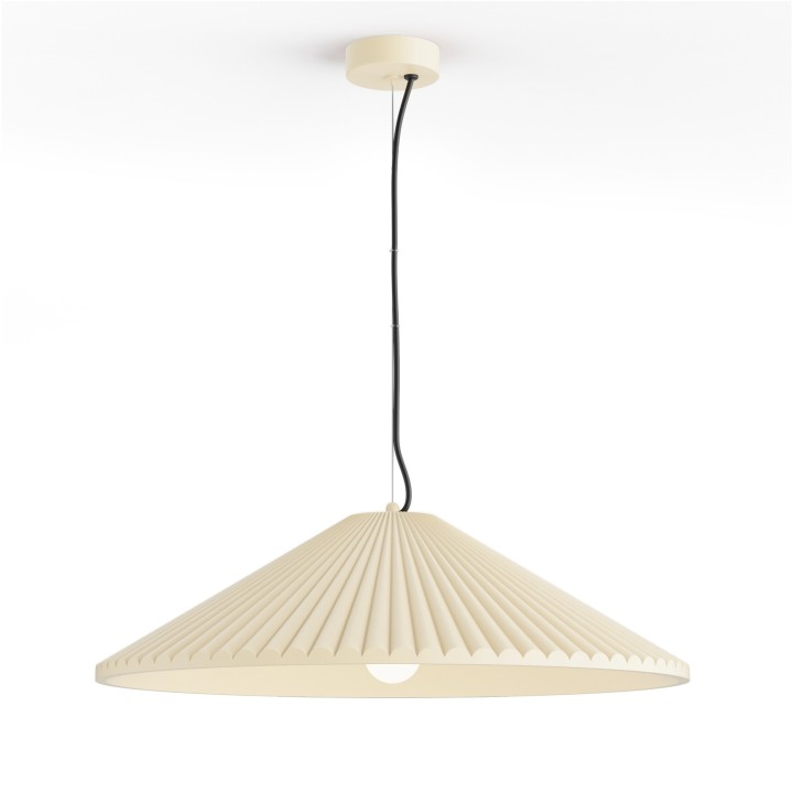 Lámpara de techo ELENA.Pantalla yeso color beige Ø 60cm.1xE27|Sulion