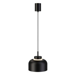 Lámpara de techo CARMEN. Metal acampanado negro y módulo negro. LED 9W