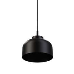 Lámpara de techo CARMEN. Metal acampanado negro y módulo negro. LED 9W