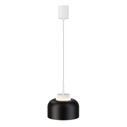 Lámpara de techo CARMEN. Metal acampanado negro y módulo blanco.LED 9W