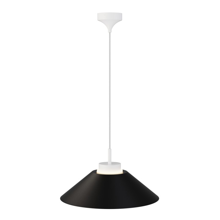 Lámpara de techo CARMEN. Metal cono negro y módulo blanco. LED 9W